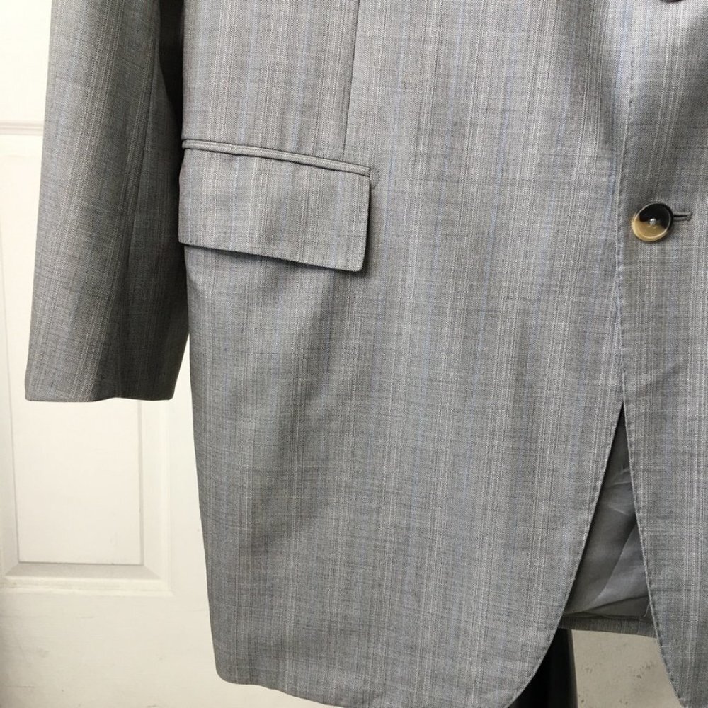 Ermenegildo Zegna Su Misura 15 Mil Mil 15 Gray Three Button Blazer Jacket 56 - Picture 5 of 12